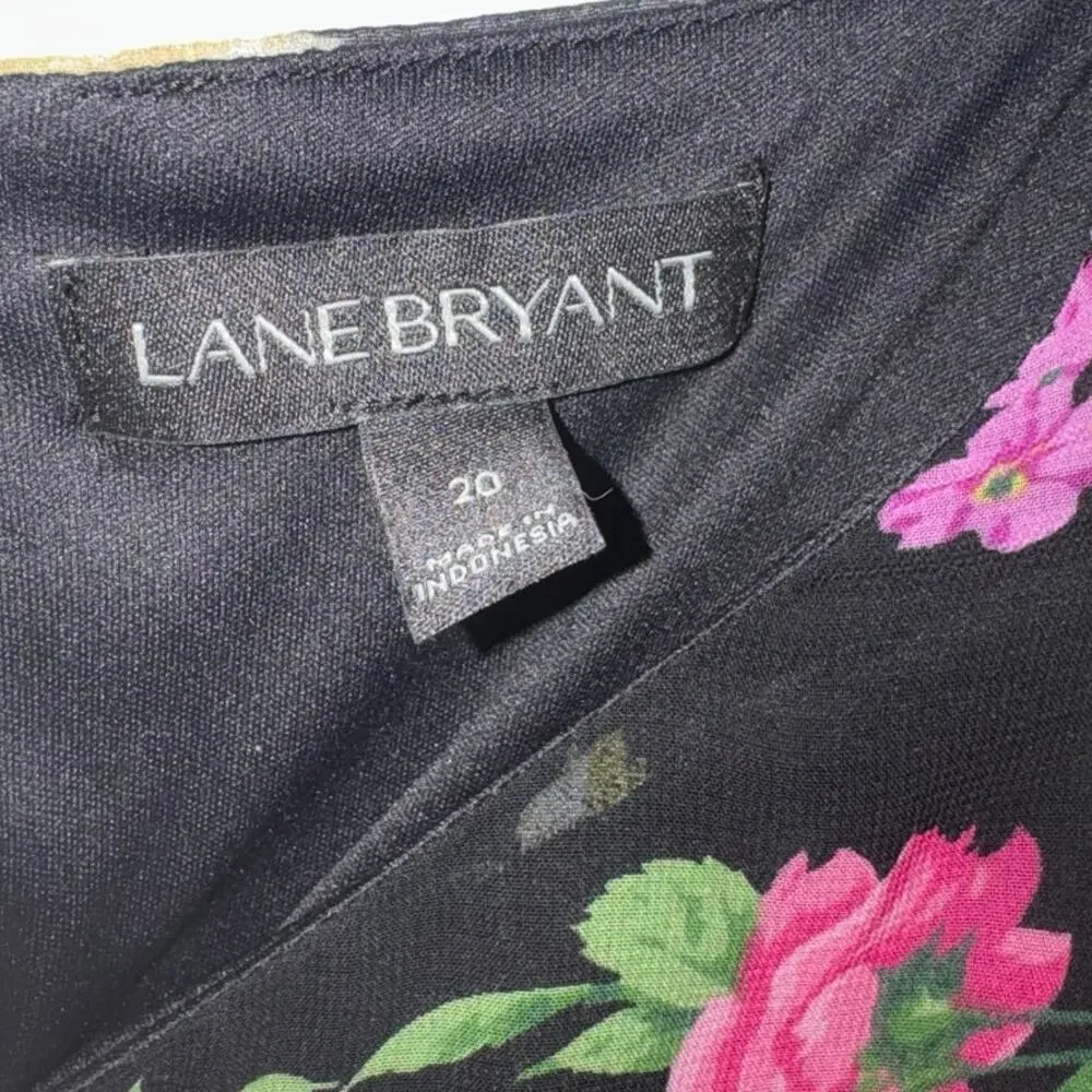 Lane Bryant Floral Semi-Sheer Open-Sleeve Patchwork Dress Size 20 New w/o Tag